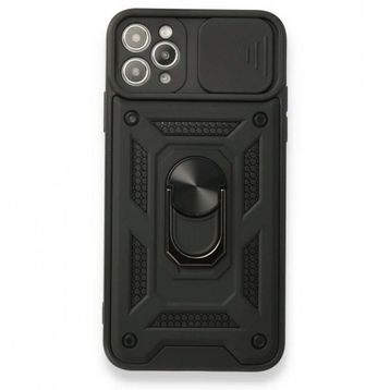 BSSM iPhone 11 Pro Pars Lens Yüzüklü Silikon Siyah Kılıf