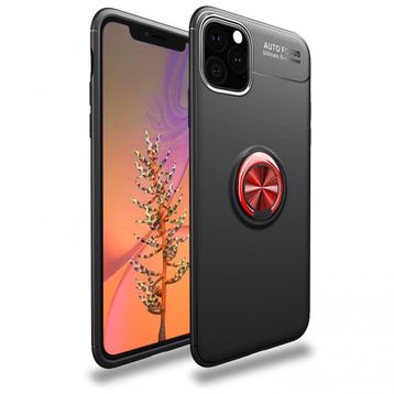 BSSM iPhone 11 Pro Range Yüzüklü Silikon Siyah Kırmızı Kılıf