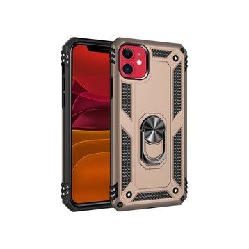 BSSM iPhone 11 Sofya Yüzüklü Silikon Kapak Gold Kılıf