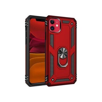 BSSM iPhone 11 Sofya Yüzüklü Silikon Kapak Kırmızı Kılıf
