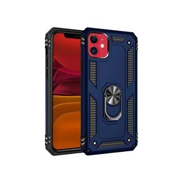 BSSM iPhone 11 Sofya Yüzüklü Silikon Kapak Lacivert Kılıf