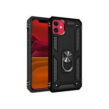 BSSM iPhone 11 Sofya Yüzüklü Silikon Kapak Siyah Kılıf