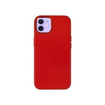 BSSM iPhone 12 Asya Deri Silikon Kırmızı Kılıf