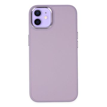 BSSM iPhone 12 Asya Deri Silikon Lila Kılıf