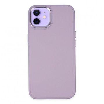 BSSM iPhone 12 Asya Deri Silikon Lila Kılıf