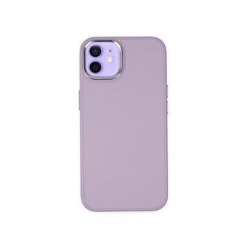 BSSM iPhone 12 Asya Deri Silikon Lila Kılıf