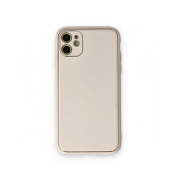 BSSM iPhone 12 Coco Deri Silikon Kapak Beyaz Kılıf
