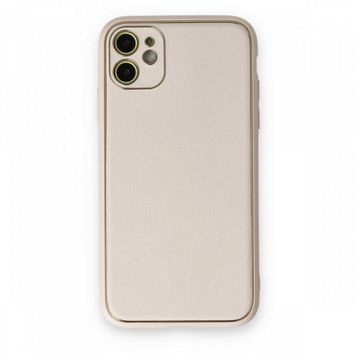 BSSM iPhone 12 Coco Deri Silikon Kapak Beyaz Kılıf