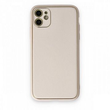 BSSM iPhone 12 Coco Deri Silikon Kapak Beyaz Kılıf