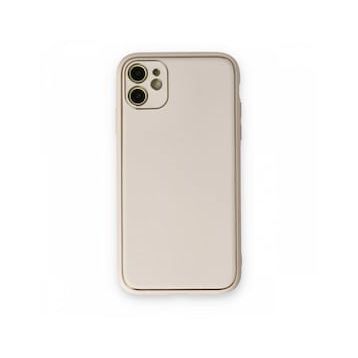 BSSM iPhone 12 Coco Deri Silikon Kapak Beyaz Kılıf