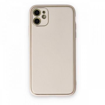 BSSM iPhone 12 Coco Deri Silikon Kapak Beyaz Kılıf