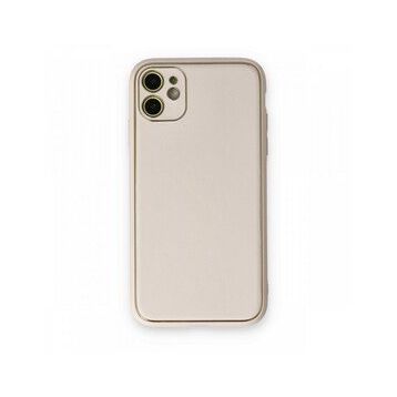 BSSM iPhone 12 Coco Deri Silikon Kapak Beyaz Kılıf