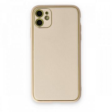 BSSM iPhone 12 Coco Deri Silikon Kapak Gold Kılıf