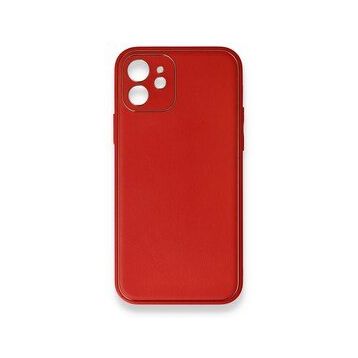 BSSM iPhone 12 Coco Deri Silikon Kapak Kırmızı Kılıf