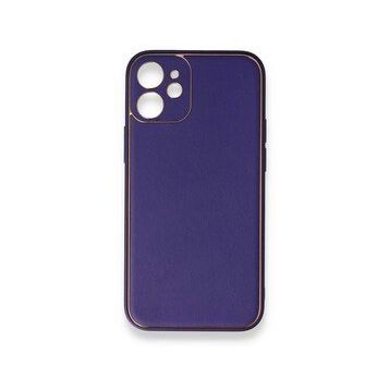BSSM iPhone 12 Coco Deri Silikon Kapak Mor Kılıf