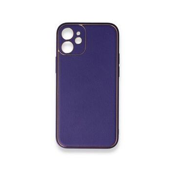BSSM iPhone 12 Coco Deri Silikon Kapak Mor Kılıf