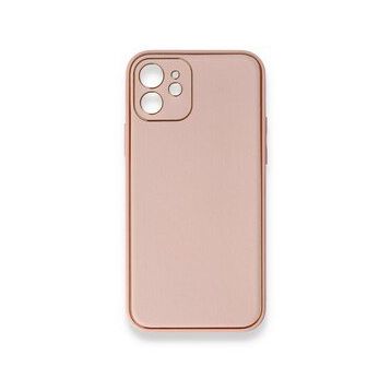 BSSM iPhone 12 Coco Deri Silikon Kapak Pembe Kılıf