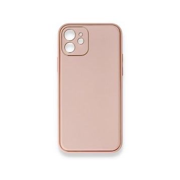 BSSM iPhone 12 Coco Deri Silikon Kapak Pembe Kılıf