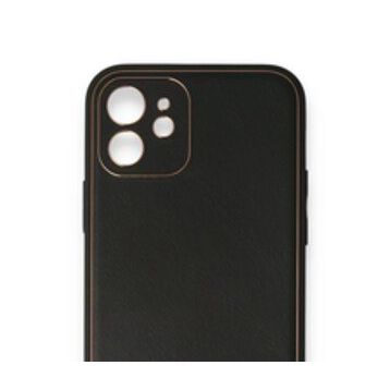 BSSM iPhone 12 Coco Deri Silikon Kapak Siyah Kılıf