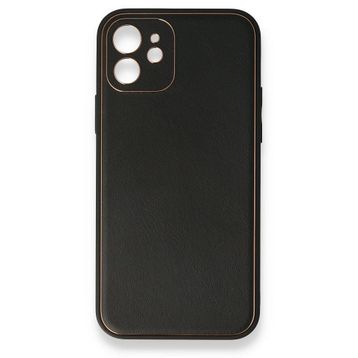 BSSM iPhone 12 Coco Deri Silikon Kapak Siyah Kılıf