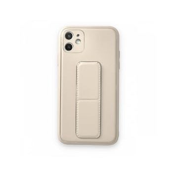 BSSM iPhone 12 Coco Deri Standlı Kapak Beyaz Kılıf