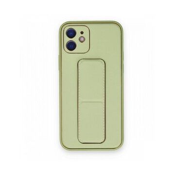 BSSM iPhone 12 Coco Deri Standlı Kapak Su Yeşili Kılıf