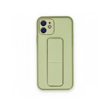 BSSM iPhone 12 Coco Deri Standlı Kapak Su Yeşili Kılıf