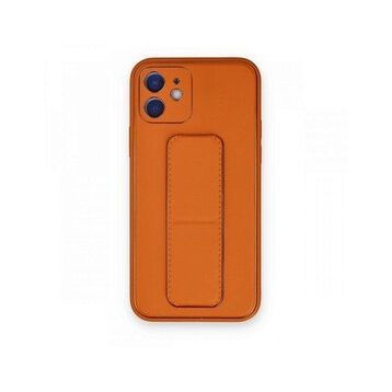 BSSM iPhone 12 Coco Deri Standlı Kapak Turuncu Kılıf