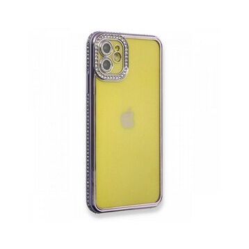 BSSM iPhone 12 Joke Taşlı Silikon Mor Kılıf