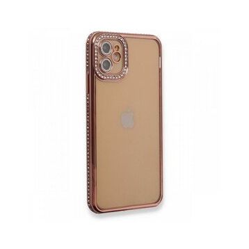 BSSM iPhone 12 Joke Taşlı Silikon Pembe Kılıf