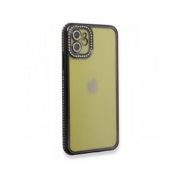 BSSM iPhone 12 Joke Taşlı Silikon Siyah Kılıf