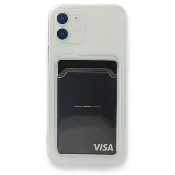 BSSM iPhone 12 Kart Şeffaf Silikon Şeffaf Kılıf