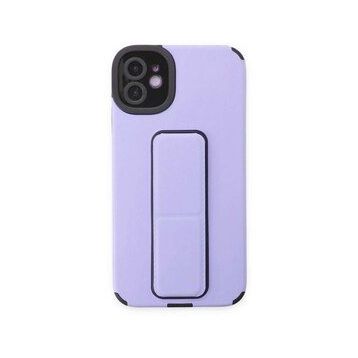 BSSM iPhone 12 Mega Standlı Silikon Lila Kılıf