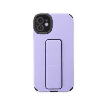 BSSM iPhone 12 Mega Standlı Silikon Lila Kılıf