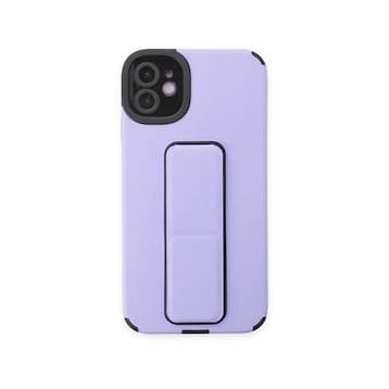 BSSM iPhone 12 Mega Standlı Silikon Lila Kılıf
