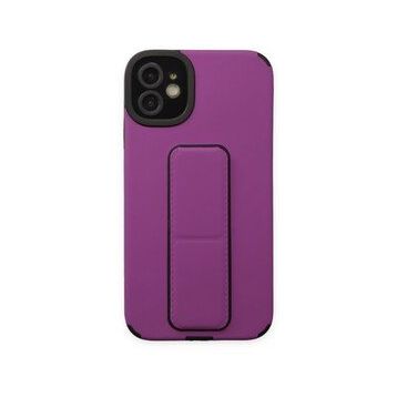 BSSM iPhone 12 Mega Standlı Silikon Mor Kılıf