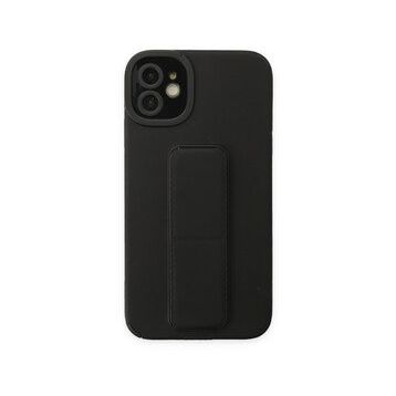 BSSM iPhone 12 Mega Standlı Silikon Siyah Kılıf