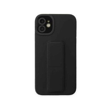 BSSM iPhone 12 Mega Standlı Silikon Siyah Kılıf