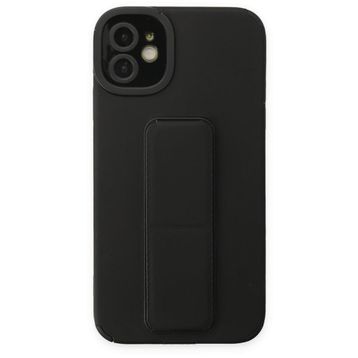 BSSM iPhone 12 Mega Standlı Silikon Siyah Kılıf