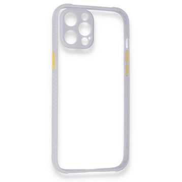 BSSM iPhone 12 Miami Şeffaf Silikon Lila Kılıf