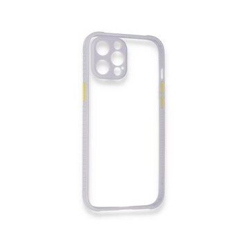 BSSM iPhone 12 Miami Şeffaf Silikon Lila Kılıf