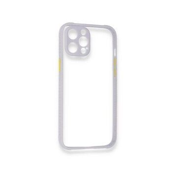BSSM iPhone 12 Miami Şeffaf Silikon Lila Kılıf