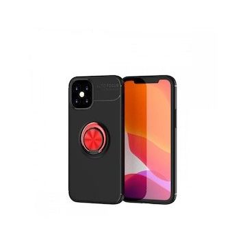BSSM iPhone 12 Mini Range Yüzüklü Silikon Siyah Kırmızı Kılıf