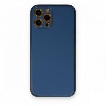 BSSM iPhone 12 Pro Coco Deri Silikon Kapak Açık Mavi Kılıf