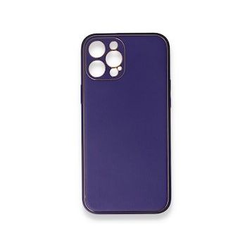 BSSM iPhone 12 Pro Coco Deri Silikon Kapak Mor Kılıf