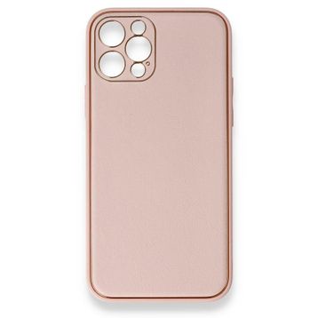 BSSM iPhone 12 Pro Coco Deri Silikon Kapak Pembe Kılıf