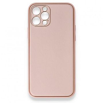 BSSM iPhone 12 Pro Coco Deri Silikon Kapak Pembe Kılıf