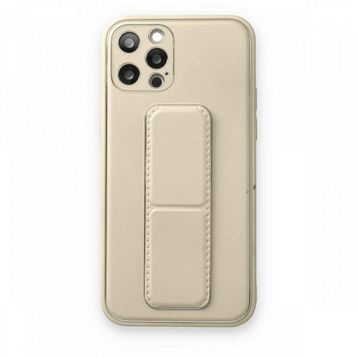 BSSM iPhone 12 Pro Coco Deri Standlı Kapak Beyaz Kılıf