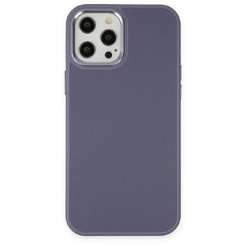 BSSM iPhone 12 Pro Max Asya Deri Silikon Mor Kılıf