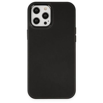 BSSM iPhone 12 Pro Max Asya Deri Silikon Siyah Kılıf